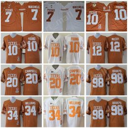 College Football NCAA Texas Longhorns Jerseys 10 Vince Young 20 Earl Campbell 34 Ricky Williams 12 Colt McCoy 98 Brian Orakpo 7 Buechele