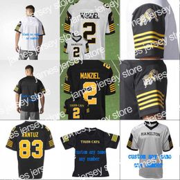 College Football Nieuwe stijl 2 Johnny Manziel Hamilton Tiger Cats Jersey Mens Dames Jeugd 100% gestikte borduurwerks voetbal jerseys