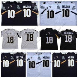 Maillot de football universitaire Ucf Knights 18 Shaquem Griffin 10 Mckenzie Milton University Uniform Team Noir