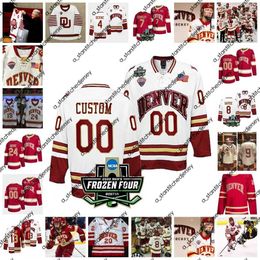 College Hockey draagt ​​2022 NCAA Frozen Four Championship Custom Denver Pioneers Du Ice Hockey Jersey 8 Will Butcher 42 Tyler Bozak 5 Henrik Borgstrom 8 John Mac