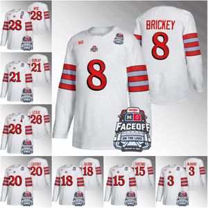 College Hockey draagt 2023 Ohio State Buckeyes voetbal geïnspireerde hockey jersey Gustaf Westlund Matt Cassidy Travis Treloar Dalton