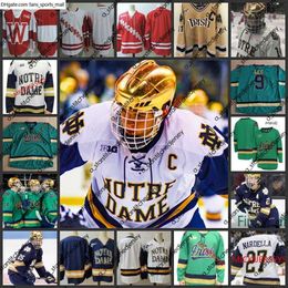 College Hockey draagt 4 Riley Sheahan Hockey Jersey 10 Kyle Palmieri 22 Andrew Peeke Stephen Johns Tim Wallace Ben Simon Thomas Di Pauli Wisconsin ICE Jersey ND