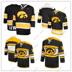 College Hockey Wears College Hockey Wears Customized Iowa Hawkeyes NCAA College Jerseys Personnalisé pour hommes N'importe quel nom N'importe quel nombre Maillot de hockey sur glace de bonne qualité pas cher