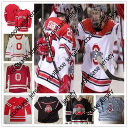 College Hockey Wears Custom Ohio State Buckeyes Hockey Maillots cousus Big Ten hommes femmes jeunes N'importe quel numéro Nom 7 WYATT EGE Sean Romeo Sam