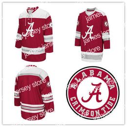 College Hockey Wears Custom Rare Vintage Alabama Crimson Tide Hockey Jersey Broderie Cousue Personnalisez n'importe quel nom N'importe quel numéro Taille de haute qualité S-3XL