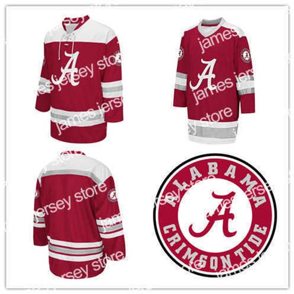 El hockey universitario viste personalizado, raro, vintage, Alabama Crimson Tide, camiseta de hockey, bordado, cosido, personaliza cualquier nombre, cualquier número, alta calidad, tamaño S-3XL