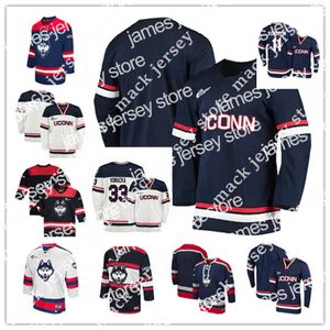 Le hockey universitaire porte le maillot de hockey NCAA UCONN Huskies Matt Scherer Sean Erickson Alex Gerke Matt Grogan Brant Harris Scott Tomes Brad Smith