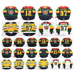 El hockey universitario viste la camiseta OHL ERIE OTTERS 12 ALEX DeBRINCAT 97 CONNOR McDAVID 17 Taylor Raddysh 19 DYLAN STROME 44 TRAVIS DERMOTT Camisetas de hockey personalizadas