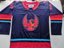 College hockey draagt fysieke foto's Coachella Valley Firebirds 51 Shane Wright marineblauw Heren Jeugd Dames Vintage Middelbare school Maat S-5XL of een willekeurige naam en nummer jersey