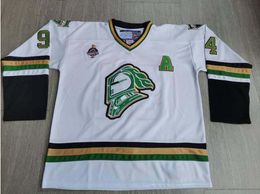 College Hockey Wears Photos physiques London Knights 94 Corey Perry BLANC Hommes Jeunes Femmes Vintage High School Taille S-5XL ou n'importe quel maillot avec nom et numéro