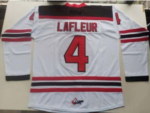 College Hockey Wears Fotos físicas QMJHL Quebec Remparts 4 Guy Lafleur Hombres Jóvenes Mujeres Vintage High School Tamaño S-5XL o cualquier nombre y número de camiseta