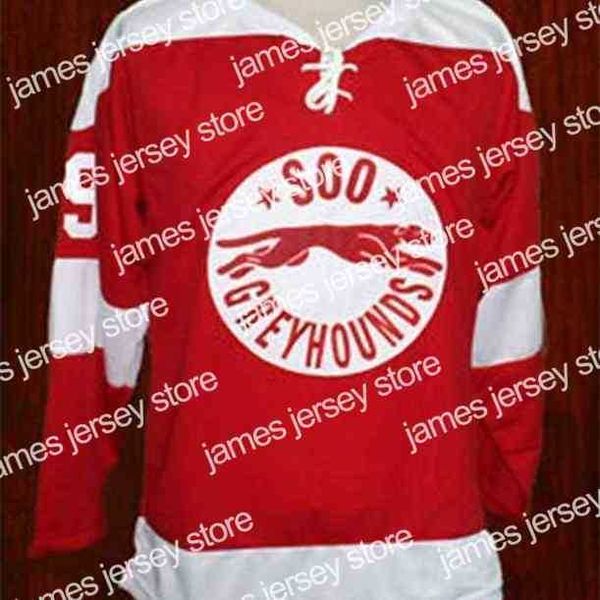 College Hockey Wears Thr 2002-03 99 Wayne Gretzky Soo Greyhounds Hockey Jersey Broderie Cousue Personnalisez n'importe quel nombre et nom de chandails