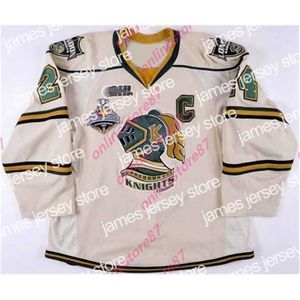Le hockey collégial porte THR 402011 Jarred Tinordi London Knights Game Worn Jersey 2012 Memorial Cup Match Team Letter THr Tage Hocke 293T