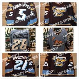 College Hockey viste Thr Nuevo Personalizar ECHL 2010-11 Toledo Walleye 28 Mike Hedden 5 Simon Danis Pepin Hombres Mujeres Niños La mejor calidad Barato Ho