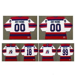 College Hockey draagt ​​Vintage Racers Jersey 11 Mark Messier 99 Wayne Gretzky White Custom elk naamnummer CCM Hockey