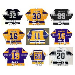 College Hockey Wears Vintage Wayne Gretzky Hockey Jersey Marcel Dionne Butch Goring Luc Robitaille ANZE KOPITAR Drew Doughty WILLIAMS ROGIE VACHON Marty