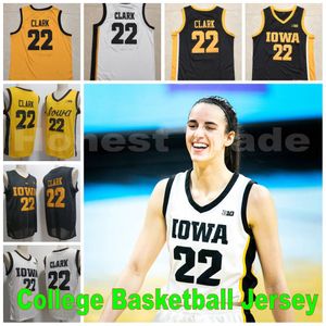 Universidad Iowa Hawkeyes 22 Caitlin Men Jerseys Clark Amarillo Blanco Ed Basketball Jersey