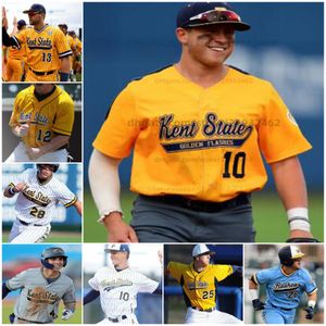 Collège Kent State Golden Flashs Baseball Jersey personnalisé n'importe quel nom n'importe quel nombre tous cousés Kolton Schaller Jaden Varner Landon Embrassement Hunter Haskost Ebbing