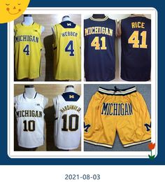 College Michigan Wolverines Basketball Jerseys Tim Hardaway Jr 1 Glenn Robinson III Jersey 3 Trey Burke Chirs Webber 41 Glen Rice MENS SHORTS