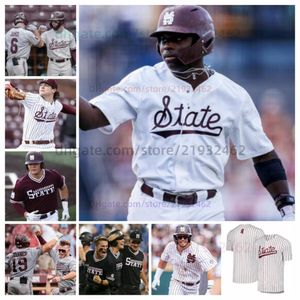 Maillot de baseball du Mississippi State KC Hunt David Mershon Aaron Nixon Aaron Downs Logan Forsythe Connor Hujsak Amani Larry Pico Kohn Colton Ledbetter