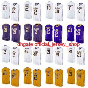 College NCAA LSU Tigers Basketball Jersey 11 Kavell Bigby-Williams 13 Will Reese 20 Danya par 22 Darius Days 44 Wayde Sims Point personnalisé