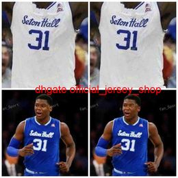 College NCAA Seton Hall Pirates Basketball Jersey 15 Taurean Thompson 21 Ike Obiagu 22 Myles Cale 23 Sandro Mamukeshvili cousu sur mesure