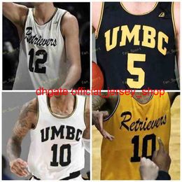 Collège NCAA UMBC Retrievers Basketball Jersey 5 Jack Schwietz 11 R.J. Eytle-Rock 12 Horvath 13 Joe Sherburne 15 Jose Pcer Cousu sur mesure