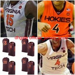 College NCAA Virginia Tech Hokies Basketball Jersey 23 Tyrece Radford 24 Kerry BCKShear Jr 42 Ty Outw 30 Dell Curry Custom Stitched