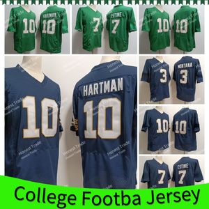 Collège Notre Dame10 Sam Hartman maillots de Football 7 Audric Estime hommes maillots cousus Kelly vert marine maillot