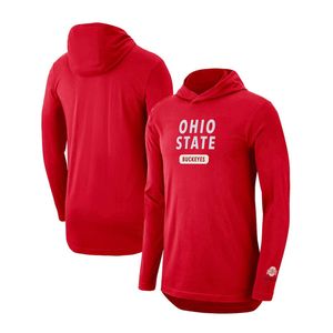 College Ohio State Buckeyes t-shirt hoodie aangepaste mannen college football jersey lange mouwen met t-shirt met capuchon volwassen grootte bedrukte shirts