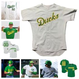 Maillot de baseball College Oregon Ducks personnalisé n'importe quel nom n'importe quel numéro tout cousu Hunter Hyatt Jack Brooks Drew Smith Ian Umlandt Dylan McShane Anson Aroz Isaac Ayon