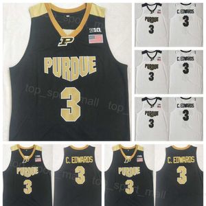 College Purdue Boilermakers Basketball 3 Carsen Edwards Jerseys Team White Black Color All Stitching University Shirt For Sport Fans Ademen Pure Cotton NCAA