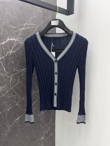 Cardigan tricot de style collégial V-Neck Linen