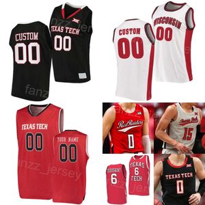 College Texas Tech Red Basketball 2 Pop Isaacs Maillots Femme Jeune Homme 5 Darrion Williams 6 Joe Toussaint 35 Devan Cambridge 22 Warren 1 Lamar 0 Chance McMillian Team