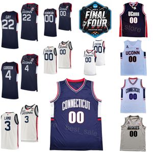 College UConn Huskies Basketball Jerseys 2023 Final Four 15 Kemba Walker 34 Ray Allen 4 Ben Gordon 3 Jeremy Lamb 22 Rudy Gay 32 Richard Hamilton University Shirt NCAA