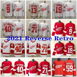 College wear 2021 Reverse Retro White Detroit Red Wings 9 Gordie Howe 71 Dylan Larkin 59 Tyler Bertuzzi 13 Pavel Datsyuk 19 Steve Yzerman Je