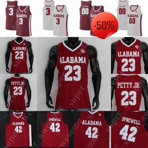 College Wear Ncaa Alabama Crimson Tide basketbalshirt Kira Lewis Jr. Jaden Shackelford John Petty Jr. Herbert Jones Robert Horry Alex