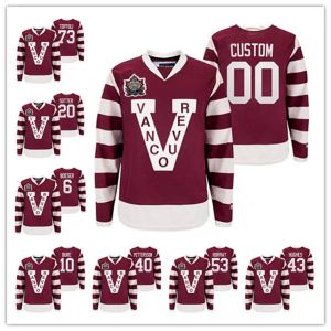 Ropa universitaria Vancouver Canucks 33 H.Sedin Hockey Jersey Millonarios Heritage Classic Borgoña Bo Horvat Quinn Hughes Elias Pettersson Vinta