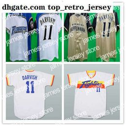 College draagt aangepaste 11 Yu Darvish Hokkaido Nippon-Ham Fighters Jerseys honkbal geel witte alternatieve steek