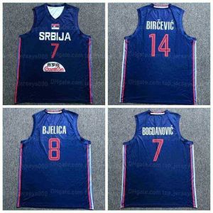 Le collège porte un maillot de basket-ball personnalisé 7 # Bogdan Bogdanovic Serbie 8 # Nemanja Bjelica 14 # Bircevic imprimé tous les noms et tailles