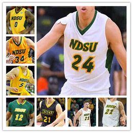 Le collège porte un maillot de basket-ball personnalisé Ncaa North Dakota State Bison NDSU Rocky Kreuser Sam Griesel Grant Nelson Tyree Eady Maleeck Harden-H