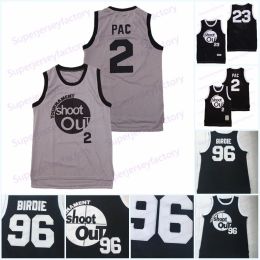 College Wears Film Tournament Shoot Out # 96 Birdie Tupac 23 Motaw 2 Pac Film Maillot de basket-ball 100% Ed Noir S-3XL Rapide S