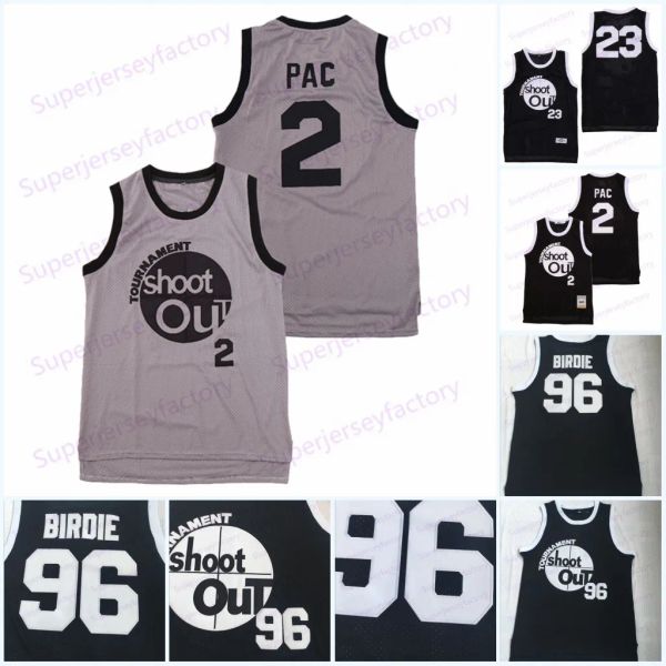 College Wears Moive Tournament Shoot Out # 96 Birdie Tupac 23 Motaw 2 Pac Movie Camiseta de baloncesto 100% Ed Black S-3XL Fast S