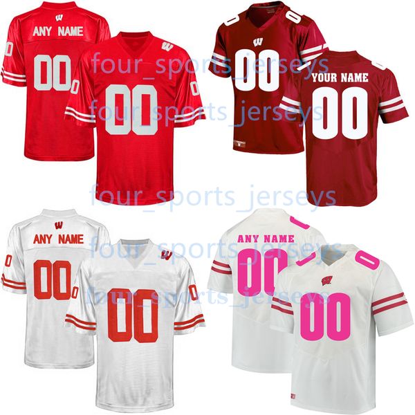 Maillots de football des Badgers du Wisconsin Dakovich Eschenbach Franklin Large Pugh Rucci Seagreaves Alvin Barrett Beach Benzschawel Bortolini Brunner Clifford