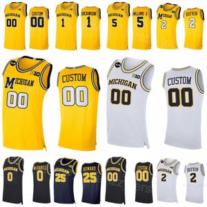 College Wolverines Jerseys Basketball 1 Hunter Dickinson 25 Jett Howard 2 Bufkin 0 Dug McDaniel 3 Jaelin Llewellyn 5 Terrance Williams University Broderie NCAA