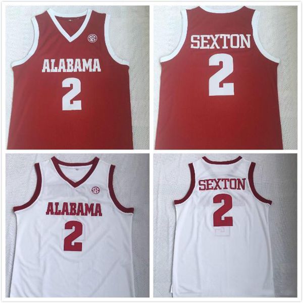 Collin # 2 Sexton College Basketball Jersey Alabama Crimson Tide Jerseys Home Ed Red White Shirts