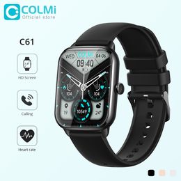 Colmi C61 Smart Watch Men 1,9 inch volledig scherm Bluetooth Calling Heart Rate Sleep Monitor 100+ Sportmodellen smartwatch -vrouwen