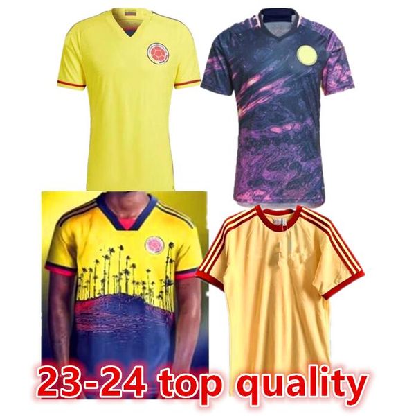 Colombia Away Soccer Jerseys 2023 24 FALCAO JAMES Home Football Shirt CUADRADO Equipo Nacional Hombres Niños Kit Camiseta De Futbol Maillot S-2XL Uniform66666