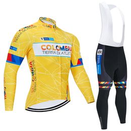 Maillot de cyclisme jaune colombien, ensemble à manches longues, vêtements de vélo de route, de moto, p5, 2024