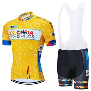 Colombie cyclisme équipe Jersey vélo Shorts ensemble de bavoirs Ropa Ciclismo hommes vtt chemise été vélo Maillot bas vêtements